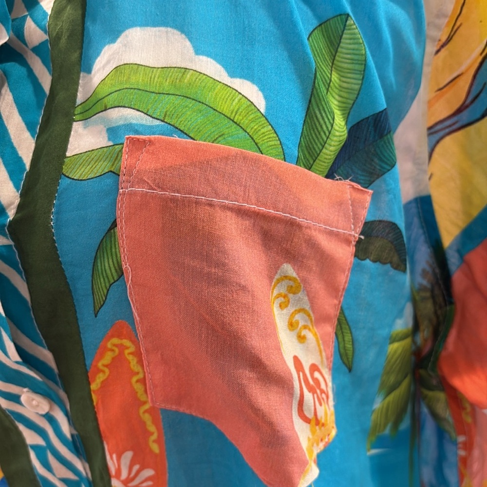 Lucky & Coco Women’s Vibrant Multi-Color Tropical Print Shirt. Size L. - Picture 2 of 11